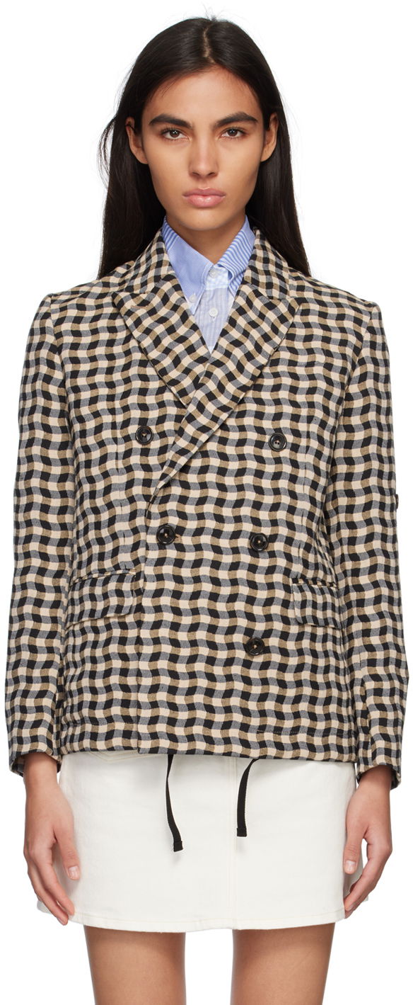 Kabáty KENZO Paris Double-Breasted Blazer Hnedá | FD52VE0399RS, 0