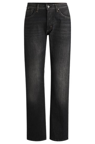 Džínsy BOSS Straight-Fit Comfort-Stretch Jeans Čierna | 50528294, 0