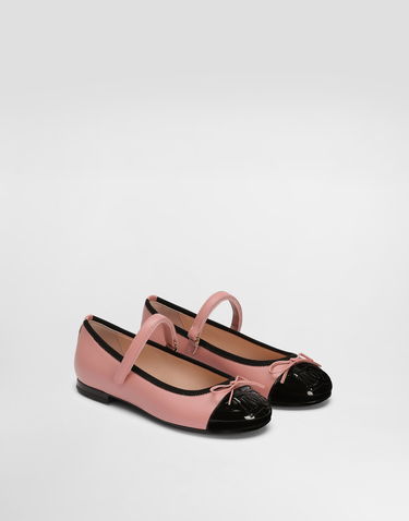 Doplnky Dolce & Gabbana Dolce & Gabbana Patent Leather and Calfskin Ballet Flats Ružová | D11273A79248B966, 1