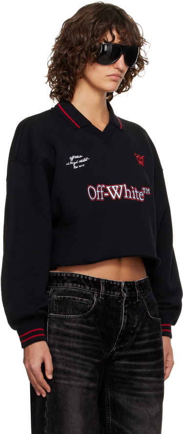 Mikina Off-White Sporty Crop Polo Sweatshirt Čierna | OWBA07BF25FLE0011026, 4