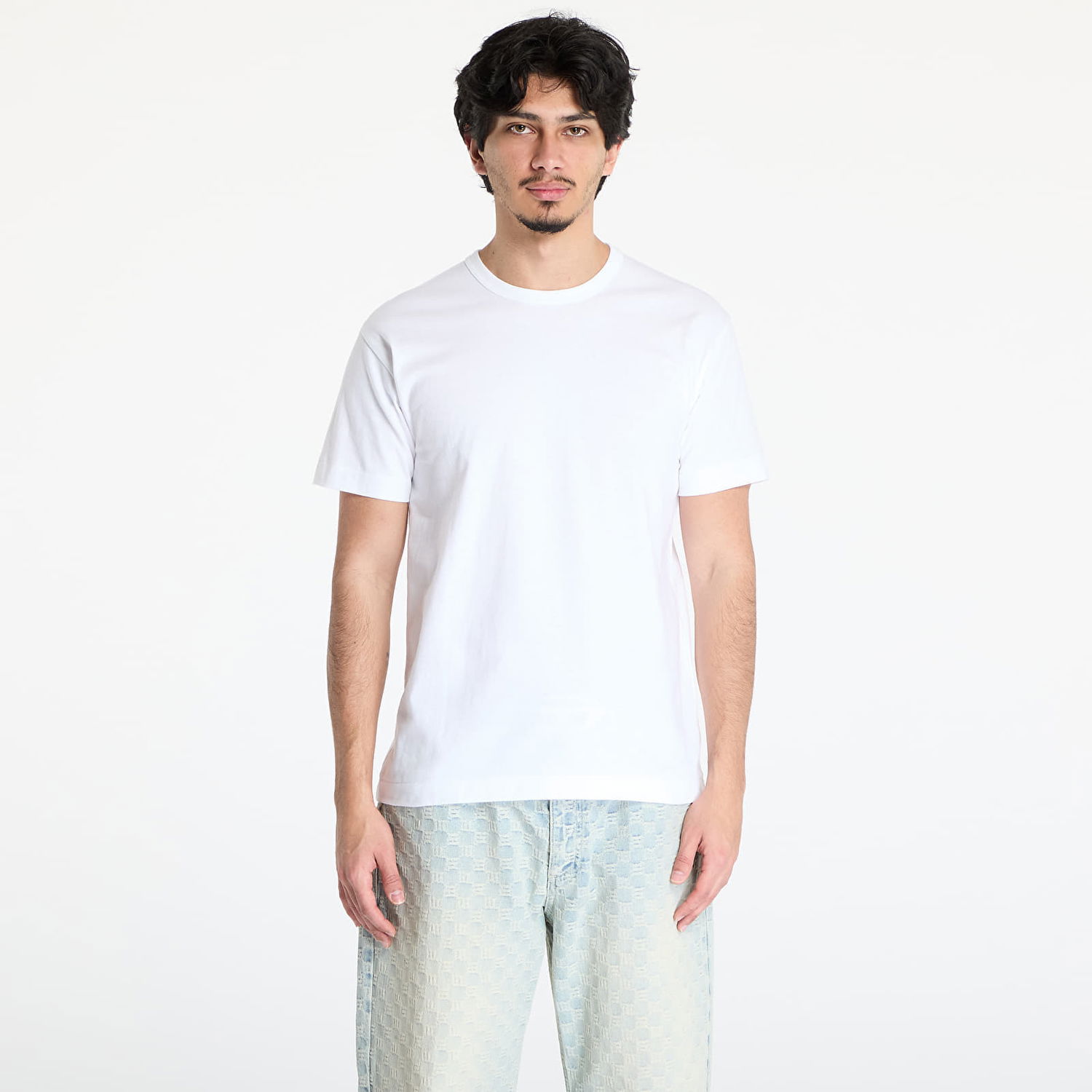 Tričko Comme des Garçons Comme des Garçons PLAY Black Emblem Knit T-Shirt Biela | AX-T341 WHITE, 0