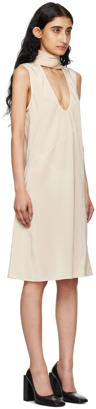 Šaty Helmut Lang Helmut Lang Scarf Midi Dress Béžová | O04HW608, 1