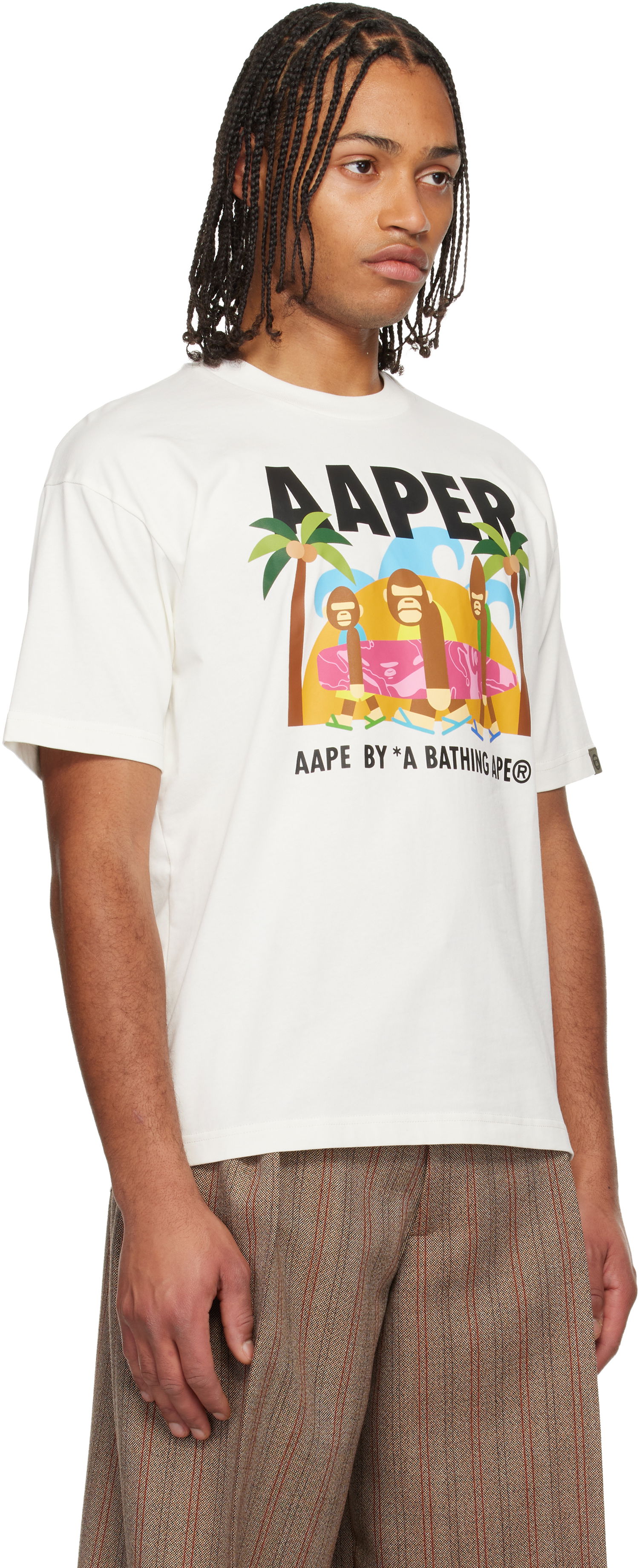 Tričko AAPE by A Bathing Ape AAPER Graphic T-shirt Biela | AAPTEM1615XXNIVX, 1