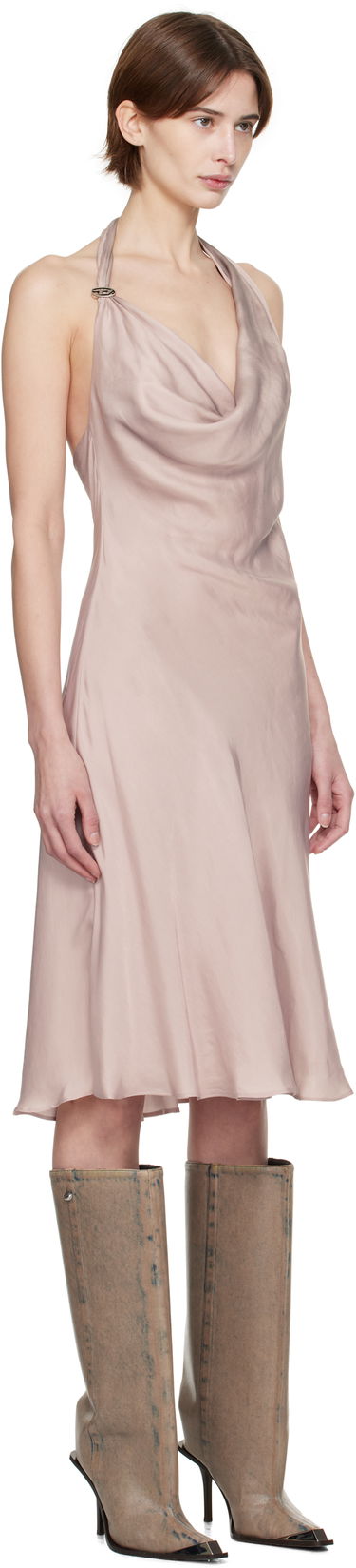 Šaty Diesel Diesel D-Estiny Halter Neck Midi Dress Ružová | A16221 0JNAC, 1