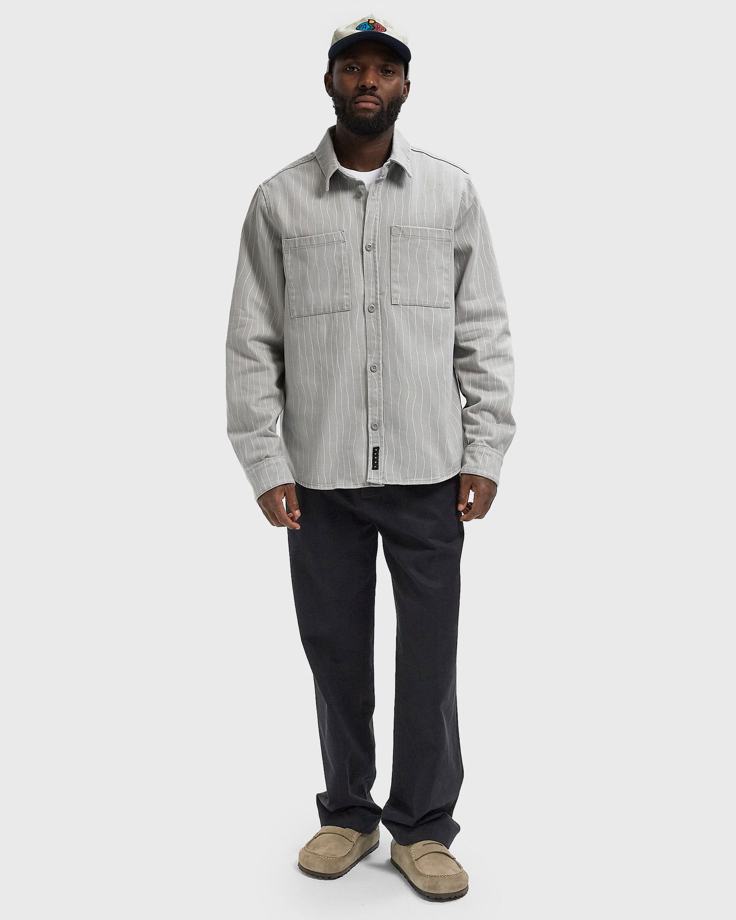 Košeľa By Parra Meandering Lines Button-Up Shirt Šedá | 54235, 1