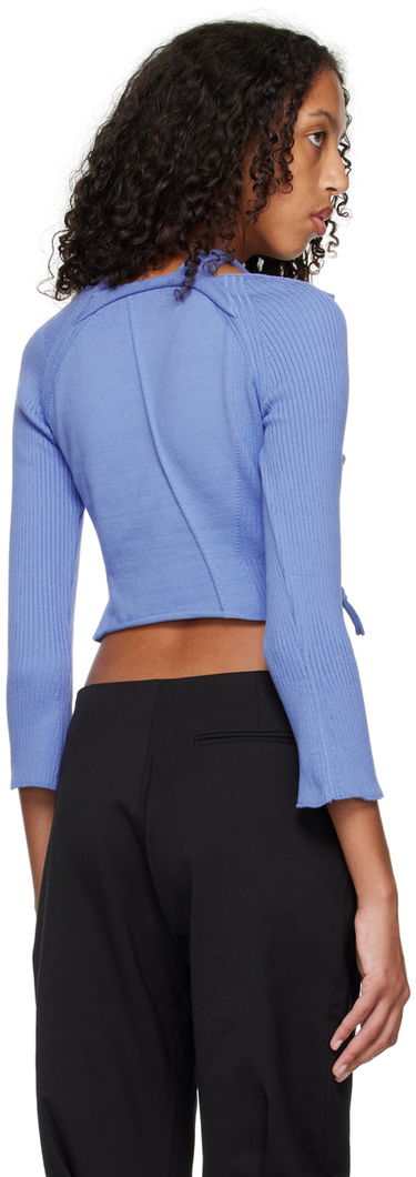 Crop Top Ottolinger Ottolinger Loop Long Sleeve Cropped T-Shirt Modrá | 704301, 2