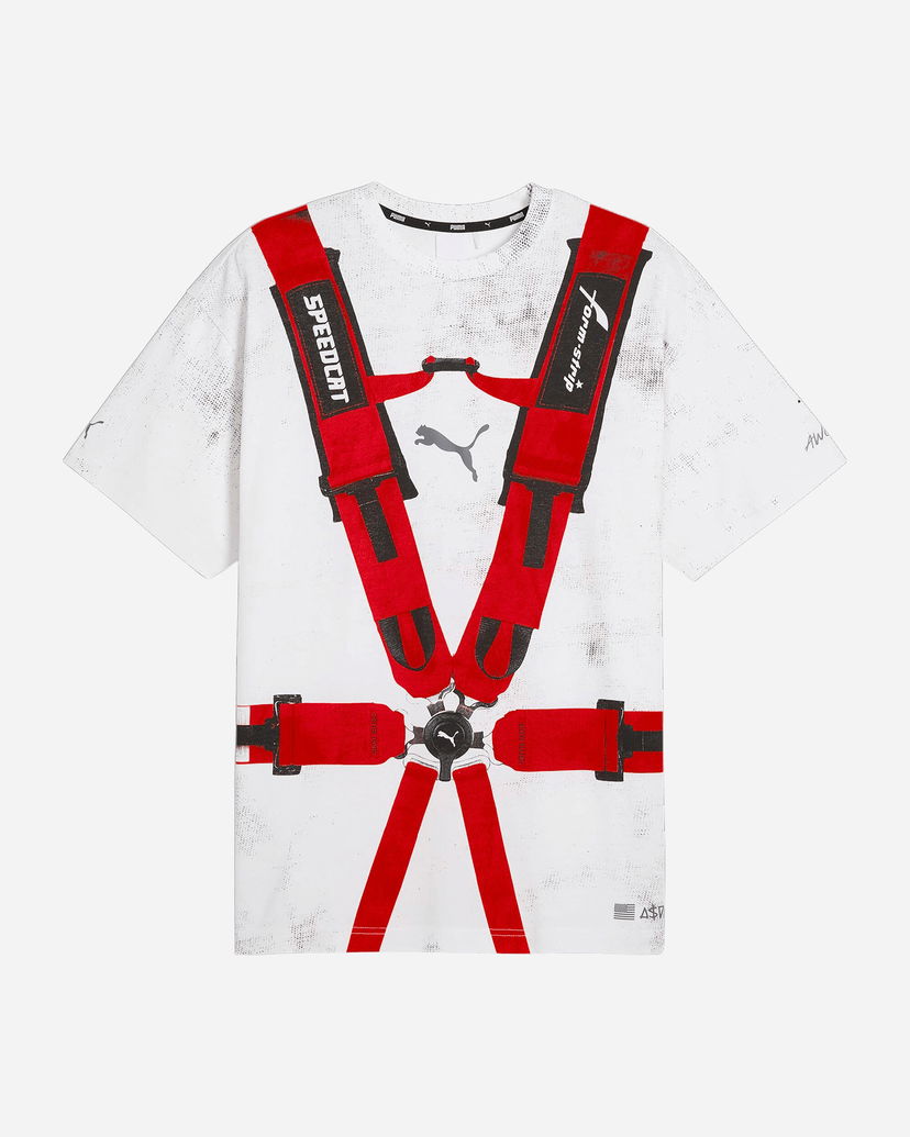 Tričko Puma A$AP Rocky Seatbelt T-Shirt White / Rosso Corsa Biela | 631040-05