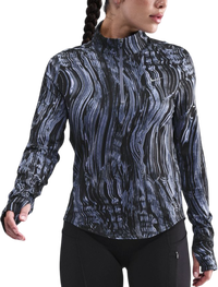 Wavy Pattern Swift Quarter-Zip Running Top