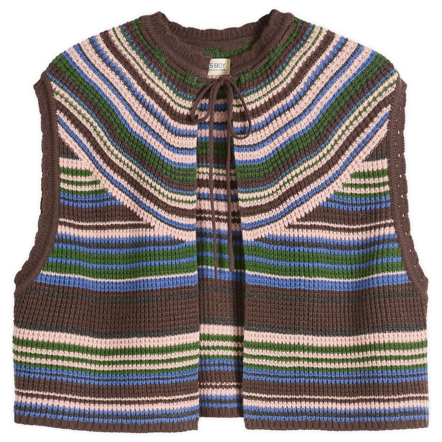Vesta BEAMS Beams Boy Multi Stripe Knit Vest Hnedá | 1305-0149-126-28, 1