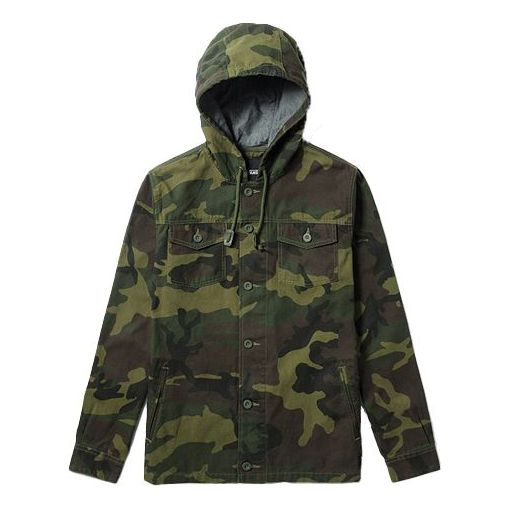 Bunda Vans Camouflage Hooded Coach Jacket Zelené | VN0A36JLTJS