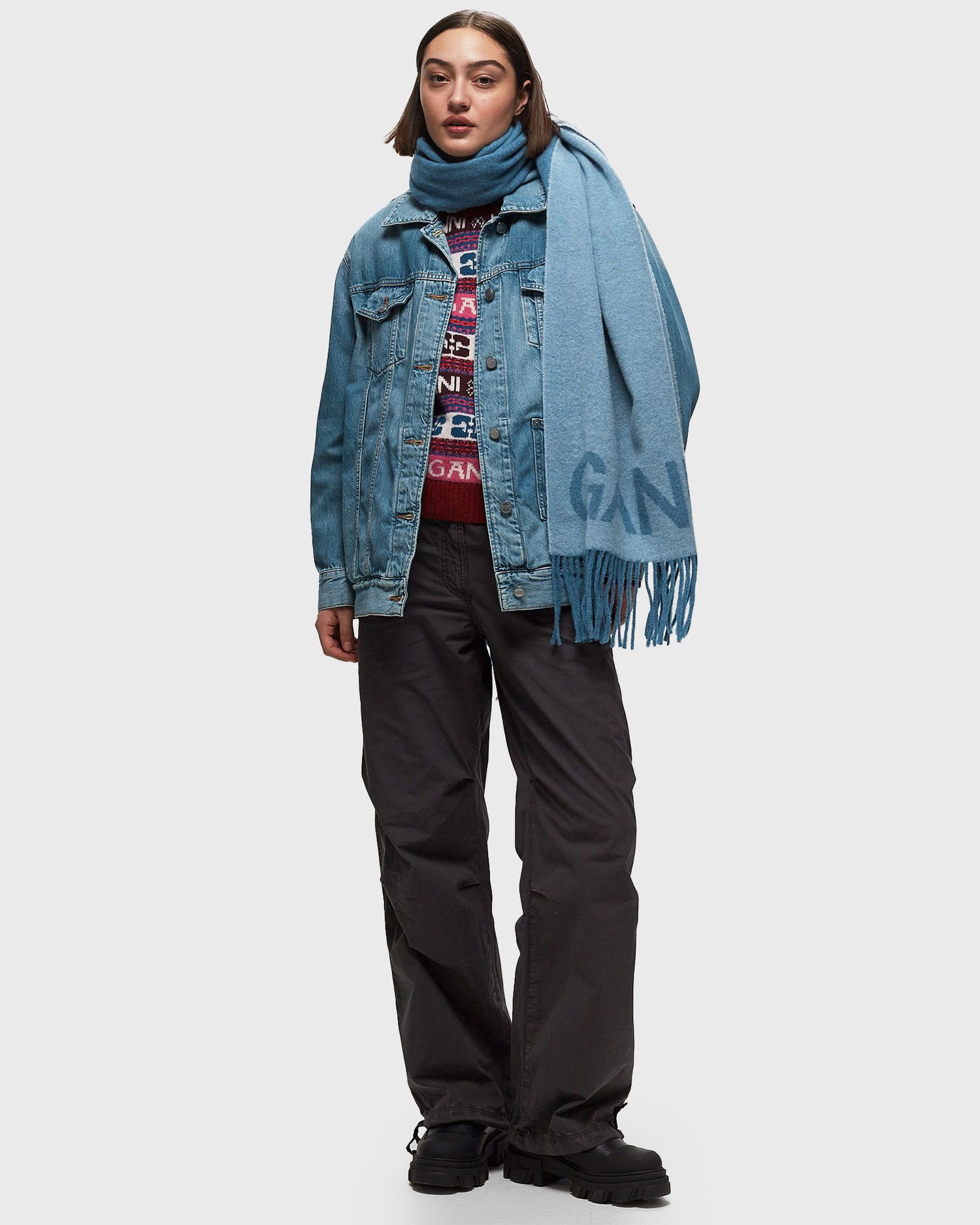 Bunda GANNI Oversize Denim Jacket Modrá | J1373, 1