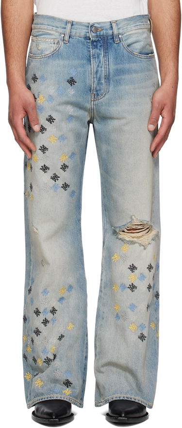 Džínsy AMIRI AMIRI MA Quad Embroidered Flare Jeans Modrá | AMDNFR1015, 0