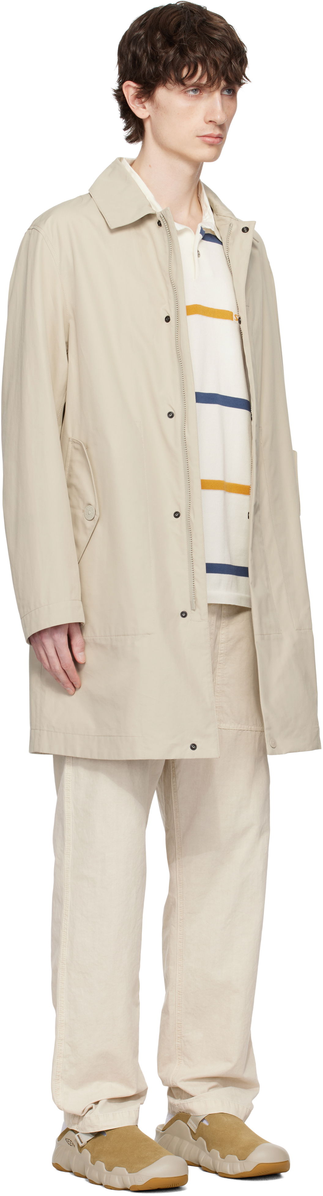 Pláštenka Stone Island Stone Island Weatherproof Cotton Canvas Coat Béžová | K1S15 7100004 S00F1, 1