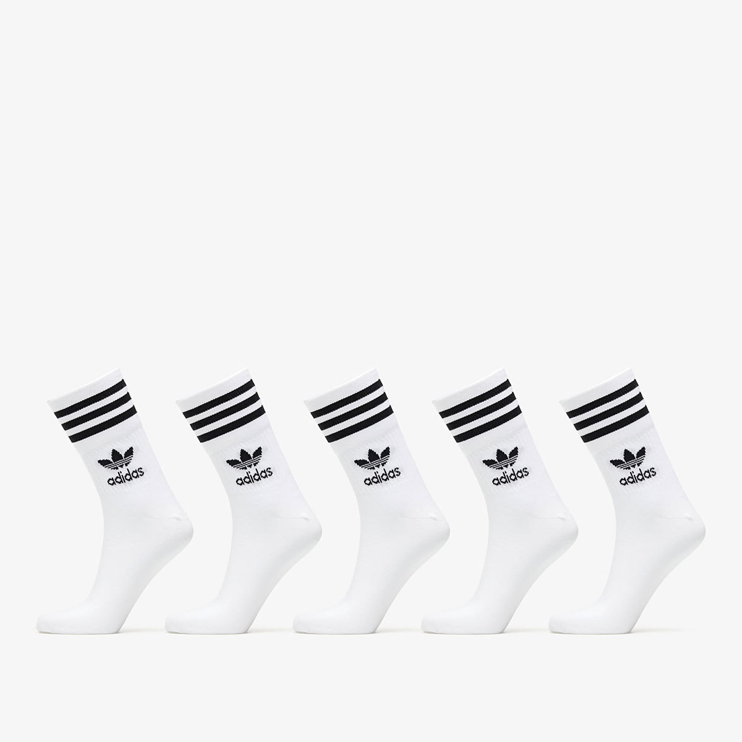 Ponožky adidas Originals Mid Cut Crew 5-Pack Biela | H65458, 1