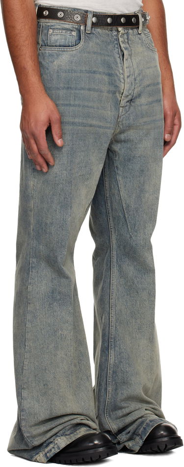 Džínsy Rick Owens Flared Wide-Leg Distressed Jeans Concordians Bolan Modrá | RR02E1335 DWG, 1