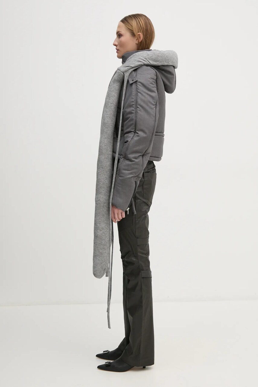 Parka Ottolinger Ottolinger Deconstructed Cropped Puffer Jacket with Attached Scarf Šedá | 2209060111, 1