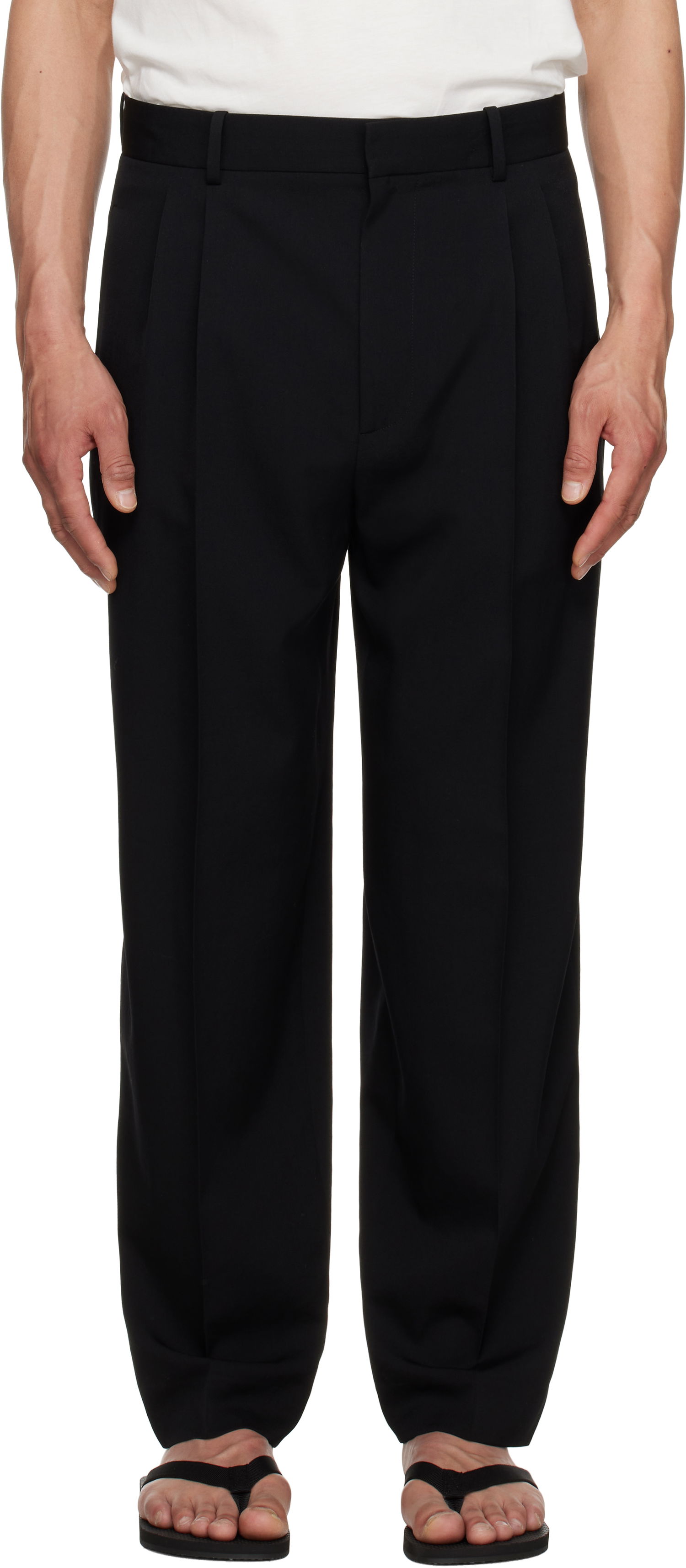 Nohavice The Row The Row Silas Pleated Trousers Čierna | 909-W3598, 0