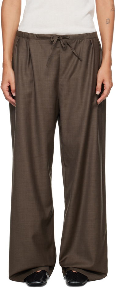 Nohavice Loulou de Saison Loulou de Saison Cove Elastic Waisted Trousers Hnedá | COVE LDS, 0