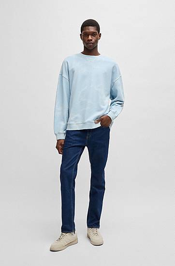 Sveter BOSS HUGO Tie-Dye Terry Sweatshirt Modrá | 50534266, 1