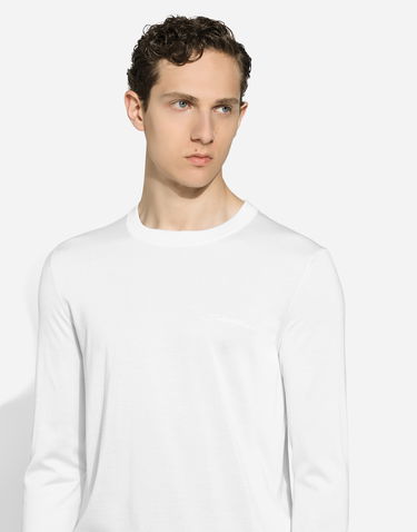 Sveter Dolce & Gabbana Silk Logo Sweater Biela | GXX02ZJBSJSW0800, 3
