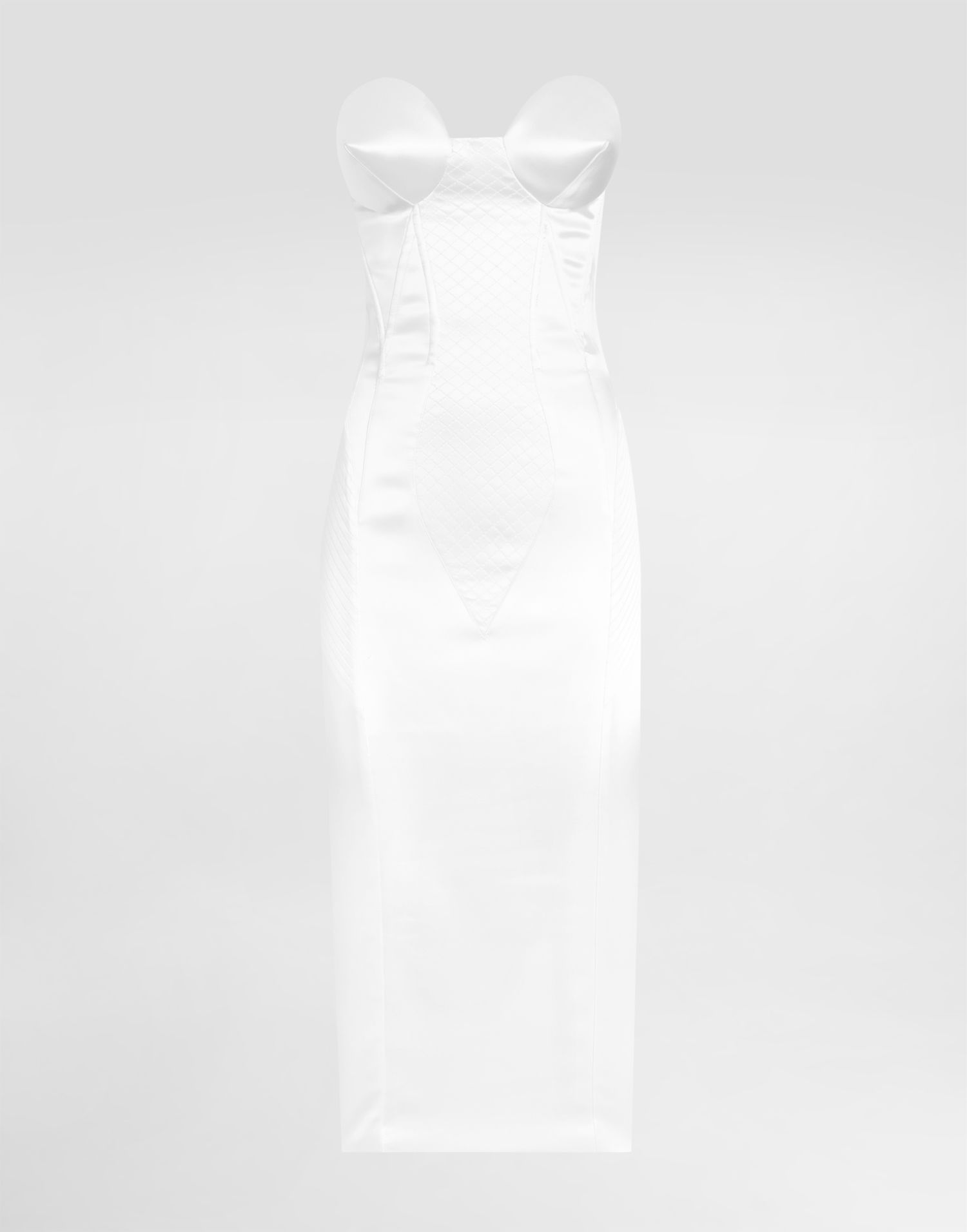 Šaty Dolce & Gabbana Dolce & Gabbana Strapless Satin Corset Dress Biela | F6TSETFURADW0800, 0