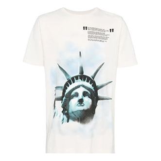 Tričko Off-White Off-White Liberty Cotton T-Shirt Biela | OMAA027E181850150210