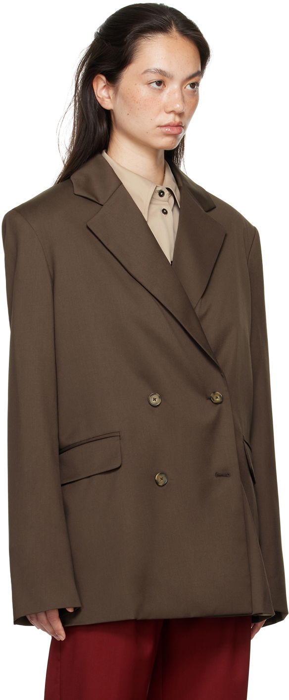 Bunda Loulou de Saison Loulou de Saison Donau Double-Breasted Blazer Hnedá | DONAU, 1