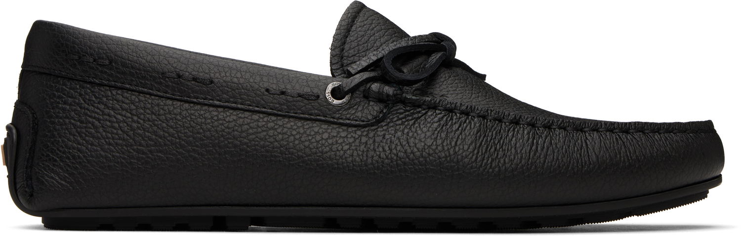 Tenisky a topánky BOSS BOSS Grained-Leather Driver Sole Loafers Čierna | 50536247, 0