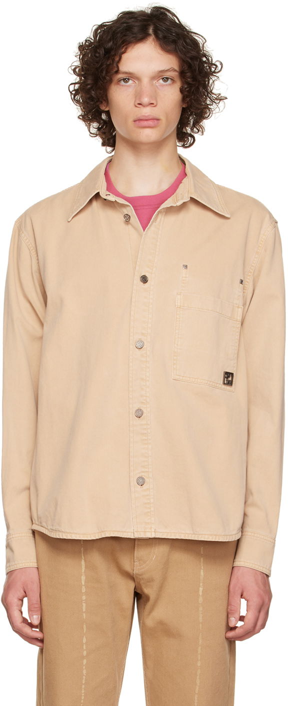 Košeľa WOOYOUNGMI WOOYOUNGMI Patch Pocket Shirt Béžová | W223SH11, 0