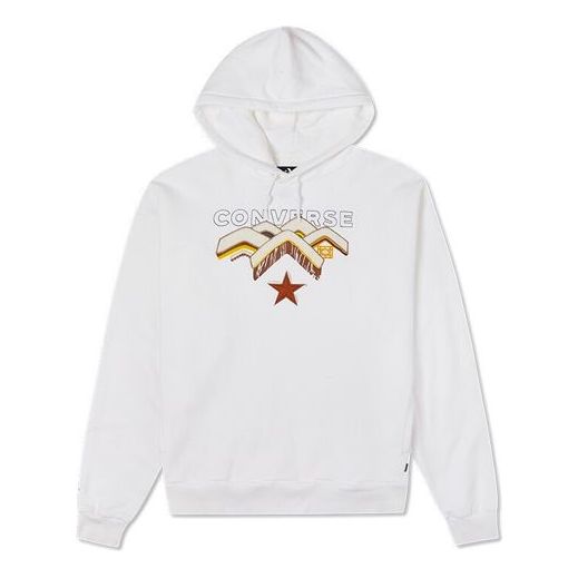 Mikina Converse Converse Mountains Print Fleece Hoodie Biela | 10023523-A01, 0
