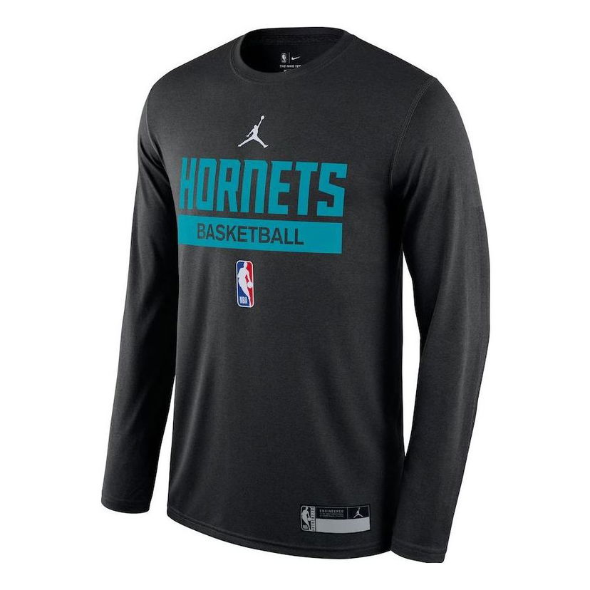 Tričko Jordan Jordan NBA Hornets Practice Performance Long Sleeve T-Shirt Šedá | DR6508-010