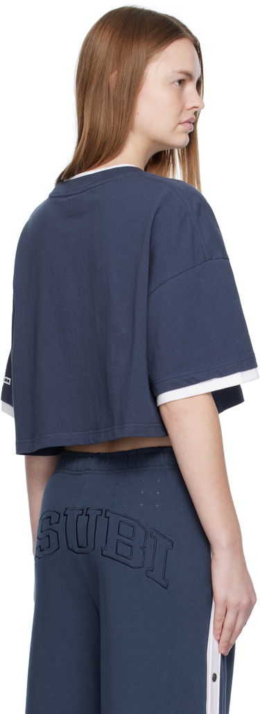 Crop Top Ksubi Ksubi '99' Boyfriend Cropped T-Shirt Navy | WFA25TE001, 2