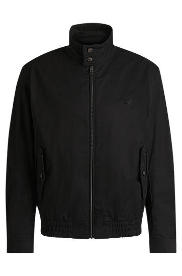 Bomber bunda BOSS Double B Monogram Cotton-Blend Jacket Čierna | 50540378, 0