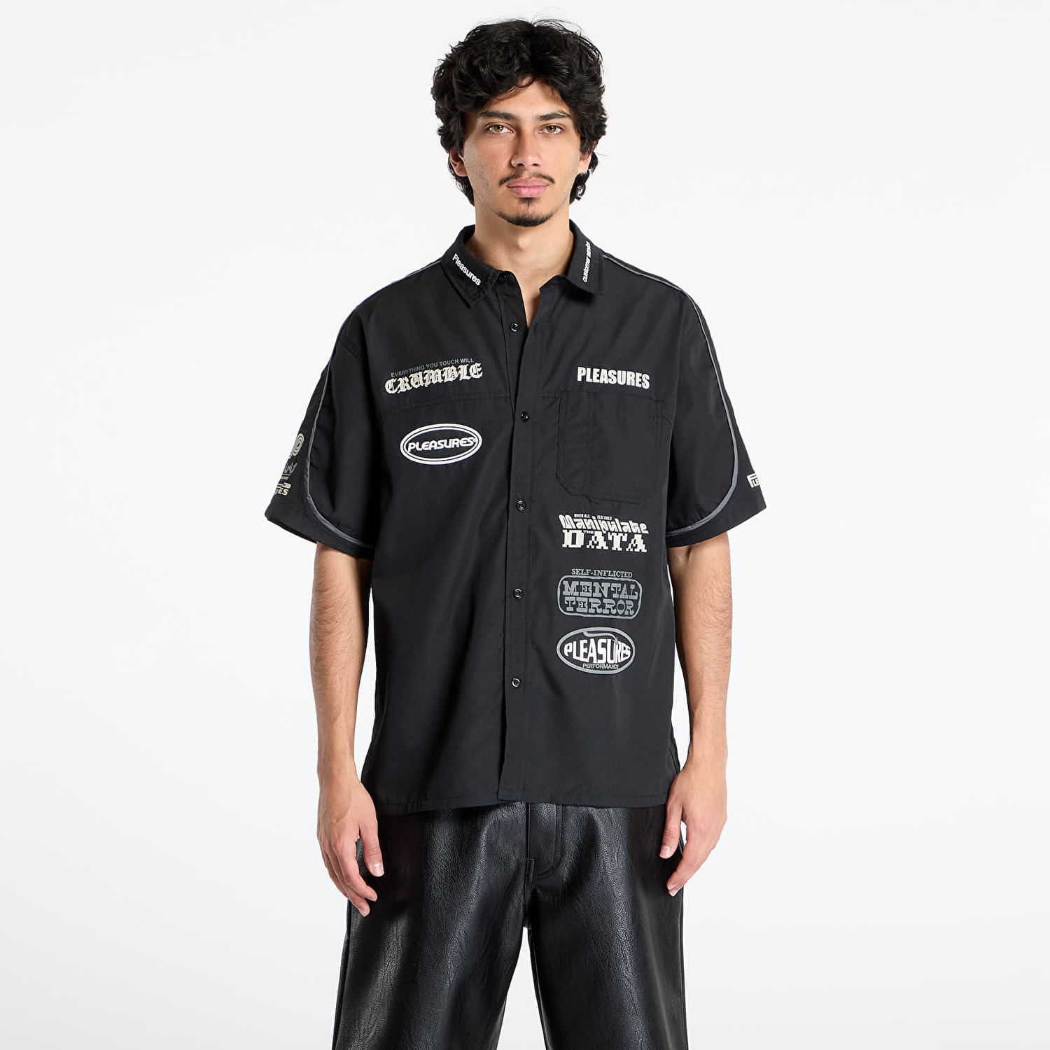 Košeľa Pleasures PLEASURES Terror Button-Up Shirt Čierna | P25SU005 BLACK, 0
