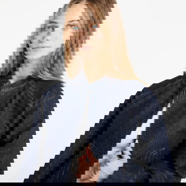 Bunda CALVIN KLEIN Cropped Stand Collar Zip Denim Jacket Navy | LV047E731G N8D, 2