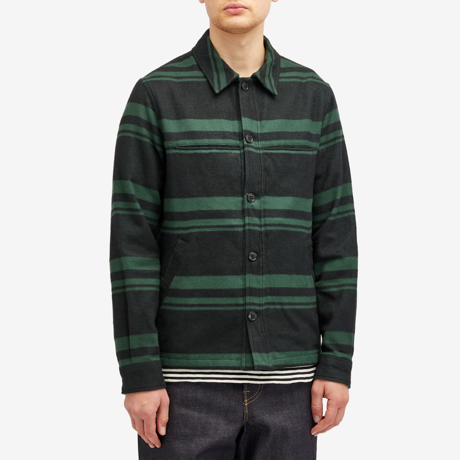 Paul Smith Men's Long Sleeve Flannel Overshirt, Size Medium