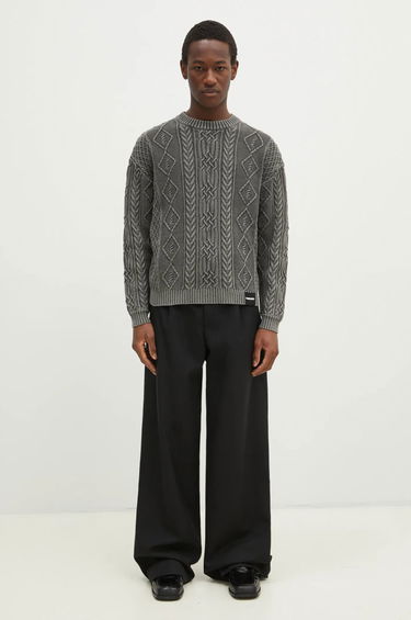 Sveter Neighborhood NEIGHBORHOOD Cable Knit Sweater Šedá | 24213NH.KNM01, 4