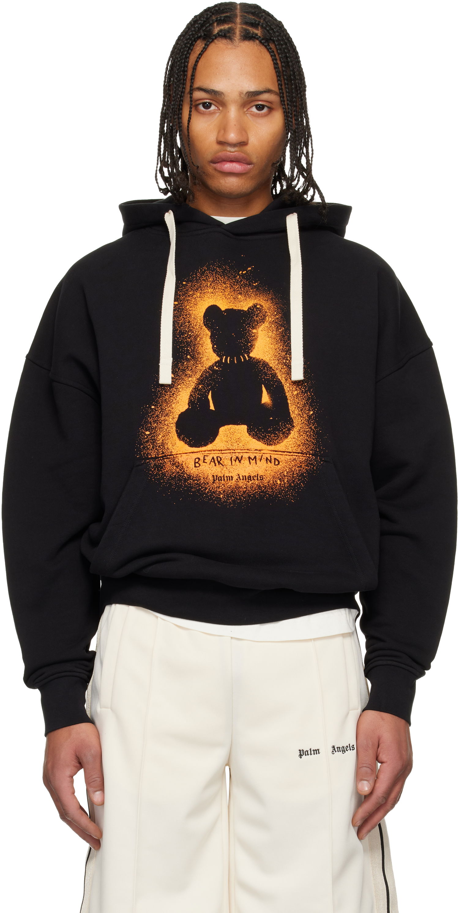 Mikina Palm Angels Palm Angels Spray Bear Loose Hoodie Čierna | PMBB17EF25FLE0051066, 0
