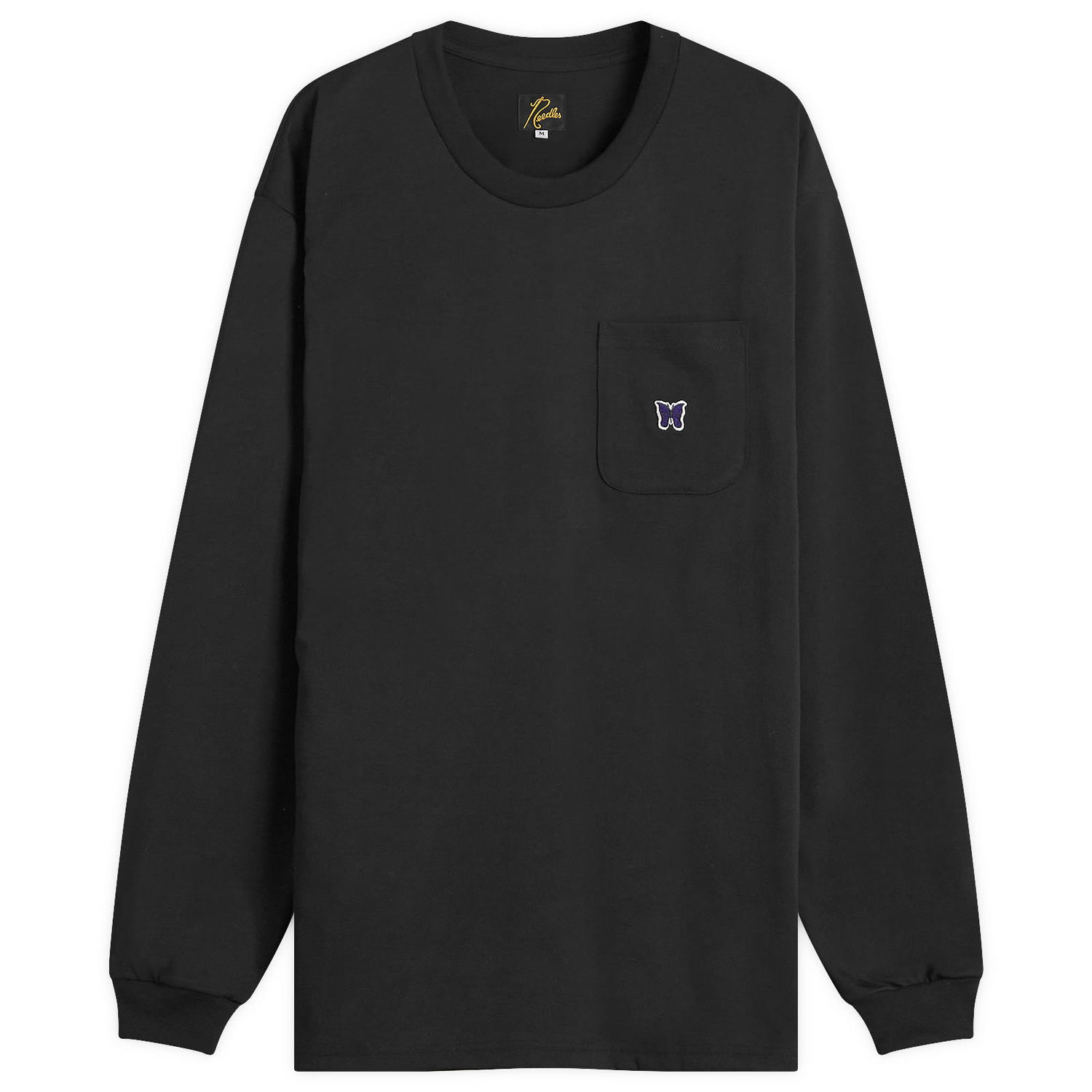 Tričko Needles Needles Papillion Long Sleeve Pocket Tee Čierna | QV361-C, 0