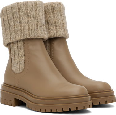 Tenisky a topánky Gianvito Rossi Gianvito Rossi Chalet Knit Ankle Boots Béžová | G72929-20GOM-CKH, 3