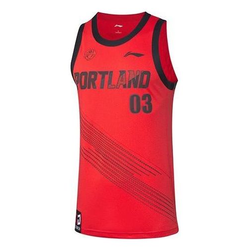 Dres Li-Ning C.J. McCollum-1 Basketball Jersey Červená | AAYQ095-6, 0
