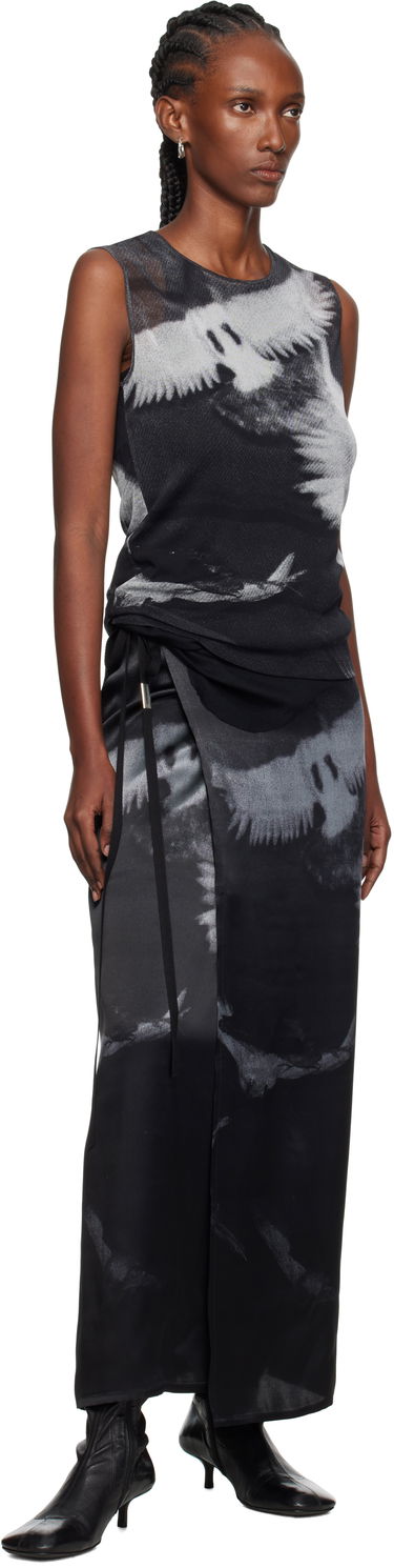 Tielko Ann Demeulemeester Ann Demeulemeester Doves Printed Tulle Tank Top Čierna | 2520-W-JTO05-FA657-D0097, 3