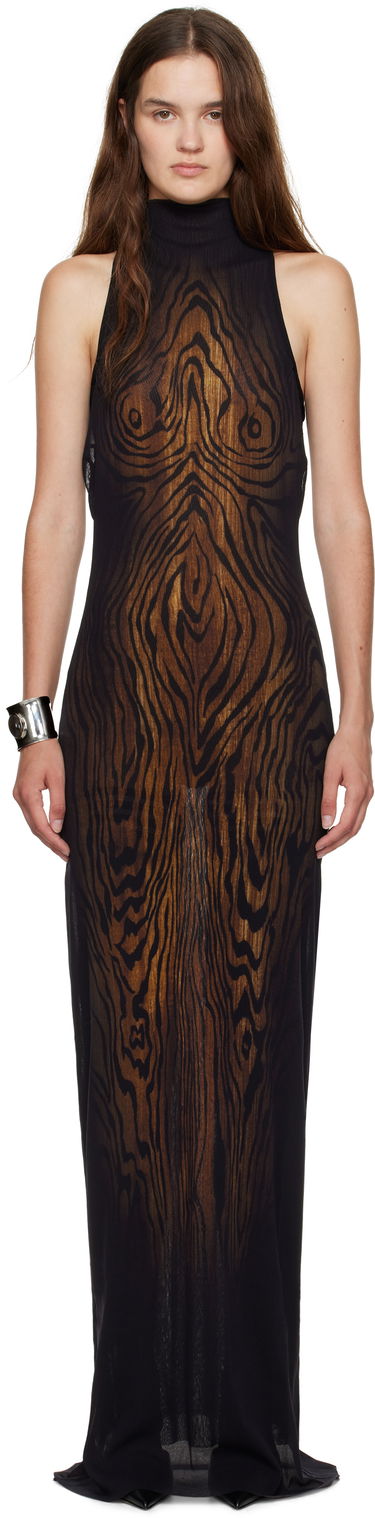 Šaty Jean Paul Gaultier Jean Paul Gaultier 'The Long Draped Wood' Maxi Dress Čierna | 25/03-W-DR029-M002P-0060, 0