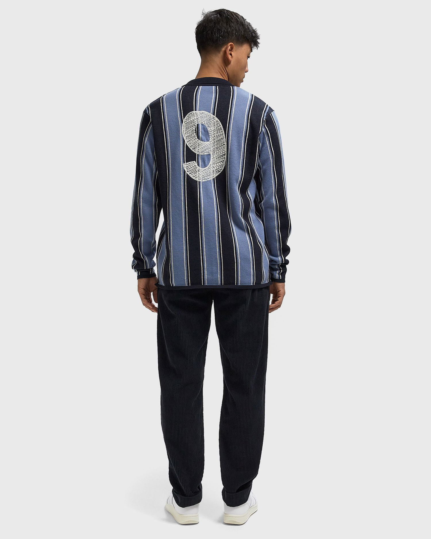 Polo tričko Edmmond Studios Striped Knitted Polo Shirt Modrá | 325-60-20540, 1