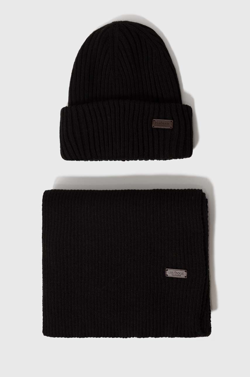 Šál Barbour Beanie & Scarf Gift Set Čierna | MGS0019, 0