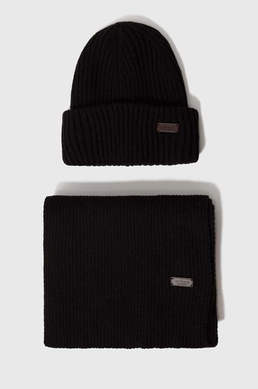 Šál Barbour Beanie & Scarf Gift Set Čierna | MGS0019, 0