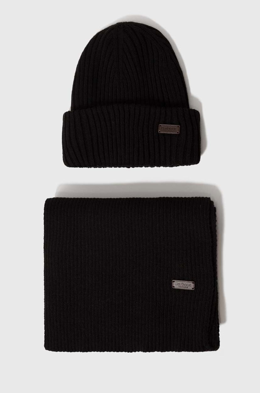 Šál Barbour Beanie & Scarf Gift Set Čierna | MGS0019