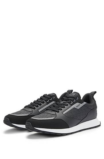 Oblečenie BOSS HUGO Mixed-Material Monogrammed Upper Čierna | 50536205, 1