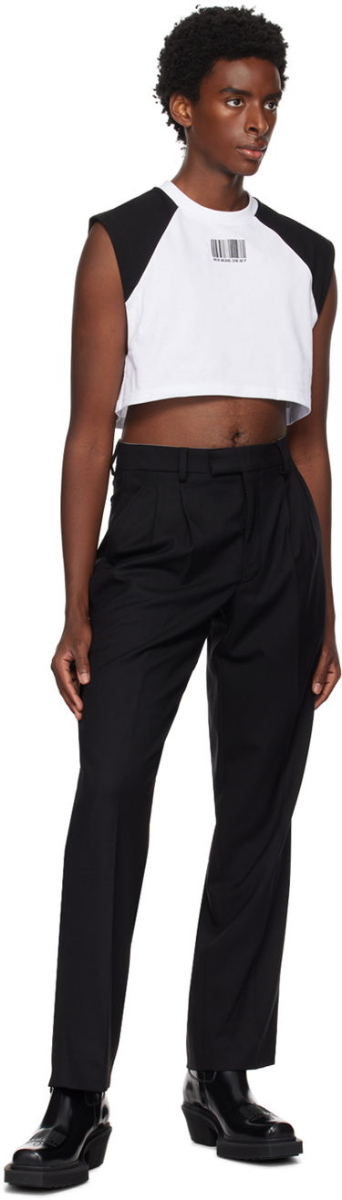 Crop Top VETEMENTS VTMNTS Colorblock Cropped Sleeveless T-Shirt Biela | VL16TR640B, 3
