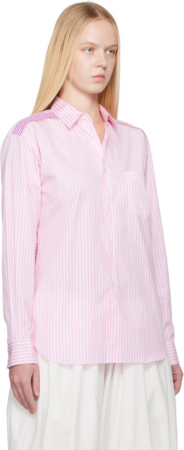 Košeľa Comme des Garçons Comme des Garçons Striped Gingham Trim Shirt Ružová | FO-B022-S25, 1